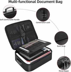 Multi-Layer Portable <b>File</b> <b>Storage</b> Fireproof Bag Document Organizer with Lock for Important Passport Certificate - Product Image 5
