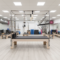 Ensemble Pilates Cadillac 5 pièces en bois de chêne MJD CC22 avec accessoires pour Reformer et Wunda Chair - Réglable, durable, sûr pour la santé, pour studio de fitness