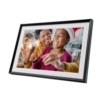 Cadre photo WiFi lumière RVB 10.1 pouces, 32G, écran tactile, rotation automatique, montage mural, partage de photos/vidéos application gratuite instantanée