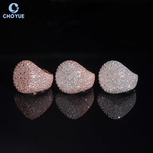 3 Colors Iced Out Moissanite <b>Cocktail</b> <b>Ring</b> 18K <b>Gold</b> Plated Pave Setting Round Brilliant Cut Women's Party Jewelry GRA <b>Ring</b> - Product Image 3