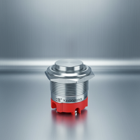 Bouton poussoir de démarrage lumineux IP65 24V 2NO 18A, deux contacts normalement ouverts, bornes à vis courtes, interrupteur LED en laiton