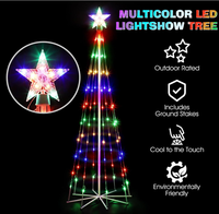 4-Farbige Outdoor-Weihnachtsbaum-Lichtshow-Dekorationen Außenbeleuchtung Beleuchteter Kegel Weihnachtsdeko mit Stern