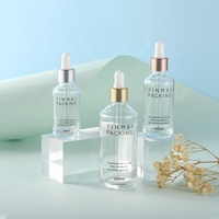 Offre Spéciale 30ML 1OZ flacon compte-gouttes de mesure en verre transparent cosmétique vide 50ML flacon d'huile essentielle avec Pipette en verre