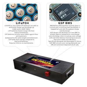 Batería GSP de 12V 600Ah en Caja de Acero, Batería LiFePO4 Tipo A, 7680Wh, BMS Integrado, Coulómetro Incluido, Aplicaciones Fuera de la Red - Product Image 4