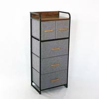 Commode de rangement en tissu durable à 4 niveaux, organisateur de rangement en tissu, commode à 5 tiroirs, étagère de rangement verticale en métal