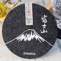 Sous-verres en feutre pour verres à whisky de style japonais, personnalisables, motif Mont Fuji, support absorbant pour boissons, classique, pas cher, marque Love Loyalty