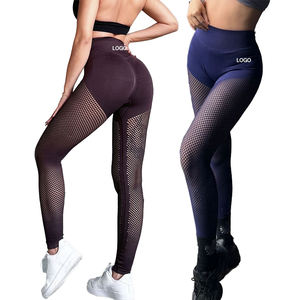 New Ladies <b>Patterned</b> Casual Breathable Anti-Bacterial Knitted High Waist HMesh Elastic Yoga Sport <b>Leggings</b> Creative Design - Product Image 1