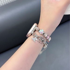 สายนาฬิกาโลหะประดับลูกปัดคริสตัลสำหรับนาฬิกา <span class=keywords><strong>Apple</strong></span> <span class=keywords><strong>Watch</strong></span> band 40 <span class=keywords><strong>41</strong></span> 44 45 <span class=keywords><strong>mm</strong></span> สำหรับ iWatch ULTRA 2 <span class=keywords><strong>SE</strong></span> 9 8 7 6 5 4 - Product Image 3