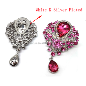 批发定制各种彩色高级珠宝安全围巾别针水晶胸针头巾别针 - Product Image 4
