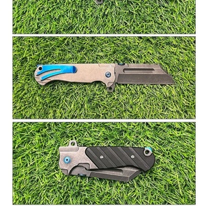 มีดพับเหล็กกล้า OEM DIY สำหรับล่าสัตว์ ปลายใบมีดแบบ Drop Point ด้ามจับสแตนเลสแบบเปลี่ยนเร็ว สำหรับงานอุตสาหกรรม แคมป์ปิ้ง กิจกรรมกลางแจ้ง และเอาตัวรอด - Product Image 6