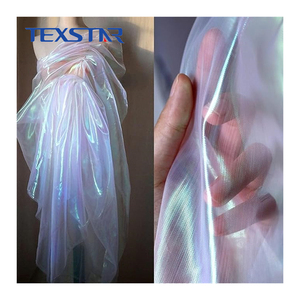 Vải organza polyester trong suốt, óng ánh cầu vồng dùng trang trí váy cưới - Product Image 3