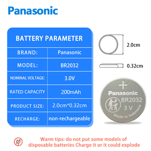 Pile bouton au lithium Panasonic <span class=keywords><strong>BR2032</strong></span>/BN <span class=keywords><strong>3V</strong></span>, adaptée aux équipements médicaux, aux servomoteurs et aux cartes mères de PLC - Product Image 2
