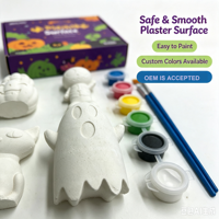 Kit de peinture sur plâtre 4 pièces OEM ODM Halloween, couleur personnalisée, jouet éducatif DIY pour enfants de 3 ans et plus, activité créative