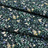 Tissu 100% Coton Froissé au Sel Respirant à Imprimé Floral, Texture Plissée, Anti-Plis, pour Abaya, Hijab, Robe, Chemise 50/52"