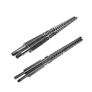 Factory 65/132 bimetallic screw barrel conical twin screw barrel for plastic extruder