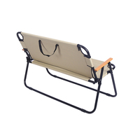 En gros En Plein Air 2 personne, Pliable Durable Double Siège Chaises De Plage En Acier Tube De Siège inférieur De Jardin Pliante Banc Chaise De Camping/