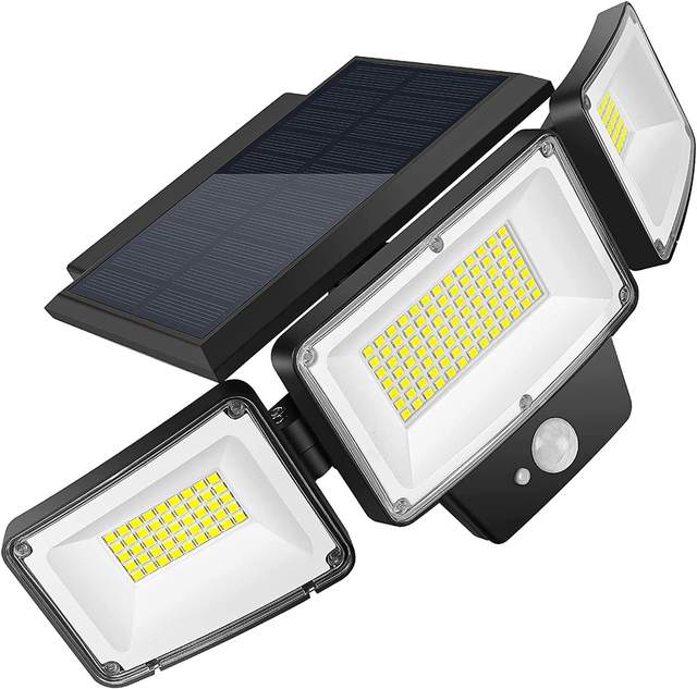 IP65 Waterproof LED Solar Motion Sensor Garden Lights Lithium Battery ABS Body 360 Beam Angle 6000K Daylight for Outdoor Use