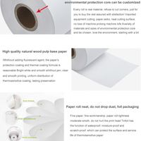 Papel Térmico en Rollo Grande al por Mayor de Fábrica, Libre de BPA, 45/48/55/58/60/65/70/80 GSM, Papel para Caja Registradora 80x80mm