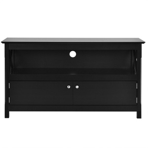Meuble de rangement contemporain en bois de 44 pouces Support TV Design minimaliste moderne en contreplaqué pliable pour le salon Meubles de maison - Product Image 1