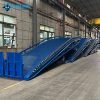 Rampe de quai mobile hydraulique robuste de 10 tonnes, rampe de chargement de conteneurs portable pour chariot élévateur, acier au carbone, hauteur réglable
