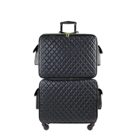 Trousse de Maquillage à Roulettes en Similicuir Matelassé, Design Tendance, Résistante à l'Eau, Grande Capacité, pour Maquilleurs Professionnels – En Stock