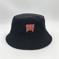 Op maat gemaakte, omkeerbare unisex bucket hats met geborduurd logo en bladmotief, bedrukt polyester/katoen, voor vissen & reizen