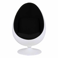 Oval Egg Shaped Fiberglass Pod Chair, Standing Swivel