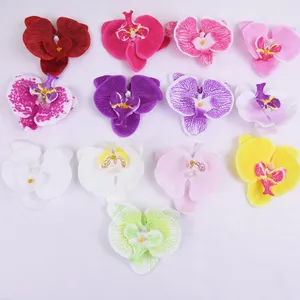 Fleur en Soie en Gros, <span class=keywords><strong>100</strong></span> pièces/opp, Tête de Fleur Artificielle Phalaenopsis Papillon de 9 cm, Décoration Maison et Mariage - Product Image 3