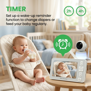 Monitor para Bebés de 7 Pulgadas con WiFi, Aplicación, Funciones de IA, Captura de Pantalla, Almacenamiento en Tarjeta SD, Cámara PTZ 720P, Audio Bidireccional, KT724W - Product Image 5