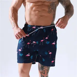 European And American Seaside Vacation Loose Surfing Shorts Oversized Printed Men's 5-inch Beach Pants Flat Corner Pants