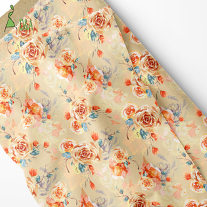 Personnalisable 100% coton popeline tissu aquarelle fleurs épanouies <span class=keywords><strong>imprimé</strong></span> pour vêtements pour femmes-pour chemises robes filles - Product Image 3