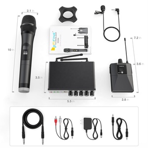 Microphone sans fil UHF Fifine K036A, microphone dynamique <span class=keywords><strong>portable</strong></span> pour karaoké, DJ, KTV, église, discours, studio, chant, enregistrement - Product Image 4