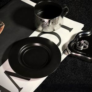 Ensemble de tasses à café en céramique vintage en gros avec soucoupes, en acier inoxydable, écologique, de luxe, minimaliste, idéal pour la maison, le bureau ou le café - Product Image 4