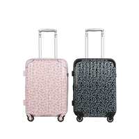 Valise à roulettes en ABS à motif léopard personnalisé, moderne, simple, légère, avec poignée souple et serrure, ensemble unisexe