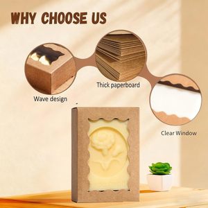 Cajas de Regalo Kraft Marrón para Jabones Artesanales con Ventana, Cajas Pequeñas para Panadería, Macarons, Galletas, Dulces, Bodas y Cumpleaños - Product Image 2