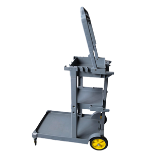 सफाई गाड़ी, 3-शेल्फ वाणिज्यिक जनिक गाड़ी, 200 एलबीएस क्षमता प्लास्टिक हाउसकीपिंग कार्ट, 25 गैलन pvc बैग के साथ - Product Image 3