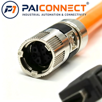 Kabel Ekstensi Servo 6FX5002/6FX8002-8QN04-1BA0 PAICONNECT Tembaga PVC IP65 3M-20M 600V/1000V M17 Female Male Kompatibel PUR