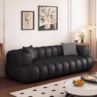 Sofá Seccional en Forma de L con Estructura de Pino, Moderno, Antiarañazos para Gatos, de Cuero Estilo Crema, para Apartamentos Pequeños, Sala de Estar, Almacén, Parque