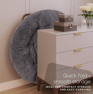 <span class=keywords><strong>Chaise</strong></span> relax confortable pour <span class=keywords><strong>chaise</strong></span> pliable intérieure et extérieure avec fourrure grise et pieds en métal doré - Product Image 2