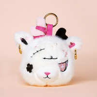 Gantungan Kunci Kelinci Halloween Plush Baru, Hadiah Halloween, Liontin Tas, Kepala Kelinci Kecil Lembut, Mainan Gantungan Kunci