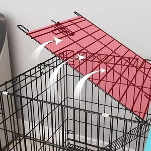 Hiện đại đa cấp trong nhà mèo lồng tiết kiệm không gian <span class=keywords><strong>Stackable</strong></span> dây sắt bao vây hệ thống có thể gập lại với khay nhựa Pallet - Product Image 2
