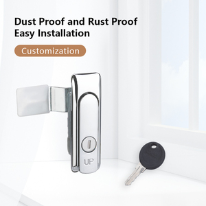 Verrou à poignée pivotante pour armoire réseau chromé en métal KB - Product Image 3