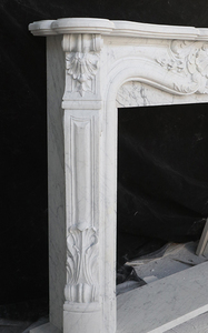 Manteau de cheminée en marbre blanc de Carrare italien sculpté à la main à bas prix d'usine conception personnalisée - Product Image 6