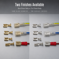 Borne de connexion rapide mâle en cuivre étamé de 6,3 mm, série 250, pour câblage de moteur d'appareils électroménagers