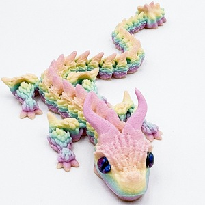 Modelo de Dragón de Dos Cuernos Impreso en 3D Luminoso, Figura de Dragón Alado con Degradado de Arcoíris, Adorno de Escritorio de Fantasía, Alivio del Estrés - Product Image 6