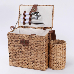 Cesta de Picnic de Mimbre para Exteriores, Ecológica, Nueva Moda, con Cubierta para Almacenamiento de Frutas y Vajilla, Diseño Multifuncional, Color y Logotipo Personalizables - Product Image 1