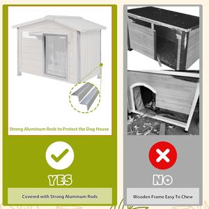 SHUNDA SD1288 40.2" L <b>Large</b> Dog House Outdoor/Indoor Fir Wood Aluminum Kennel Weatherproof Openable Roof Spacious Durable Easy - Product Image 2