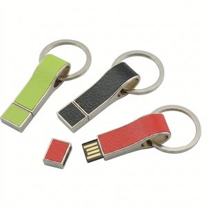 Llavero de Cuero con Memoria USB, Logotipo Personalizado, Regalo Corporativo, Pendrive al por Mayor de 32GB 64GB 128GB para Promoción - Product Image 1
