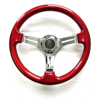 Volant de course Deluxon Drift Rally, diamètre 350 mm, déport 70 mm, rayons en alliage d'aluminium chromé, 3 roues rouges en ABS, 1,4 kg, pour voitures de course et rallyes
