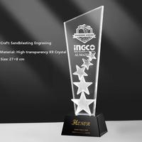 Trofeo de Cristal Personalizado Ecológico para Deportes y Fútbol, con Logotipo Grabado con Láser, Recuerdo o Premio